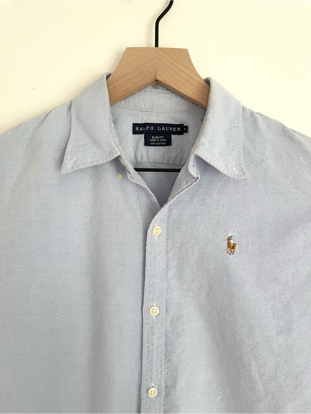 Ralph Lauren Blue Slim Fit Oxford Shirt - Picture 8 of 12